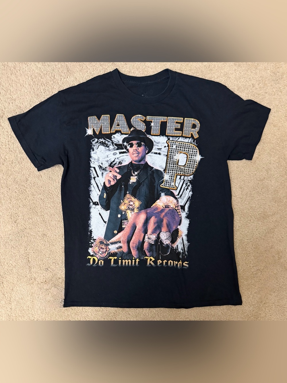 Master P No Limit Records Rap Graphic T-Shirt Large Black